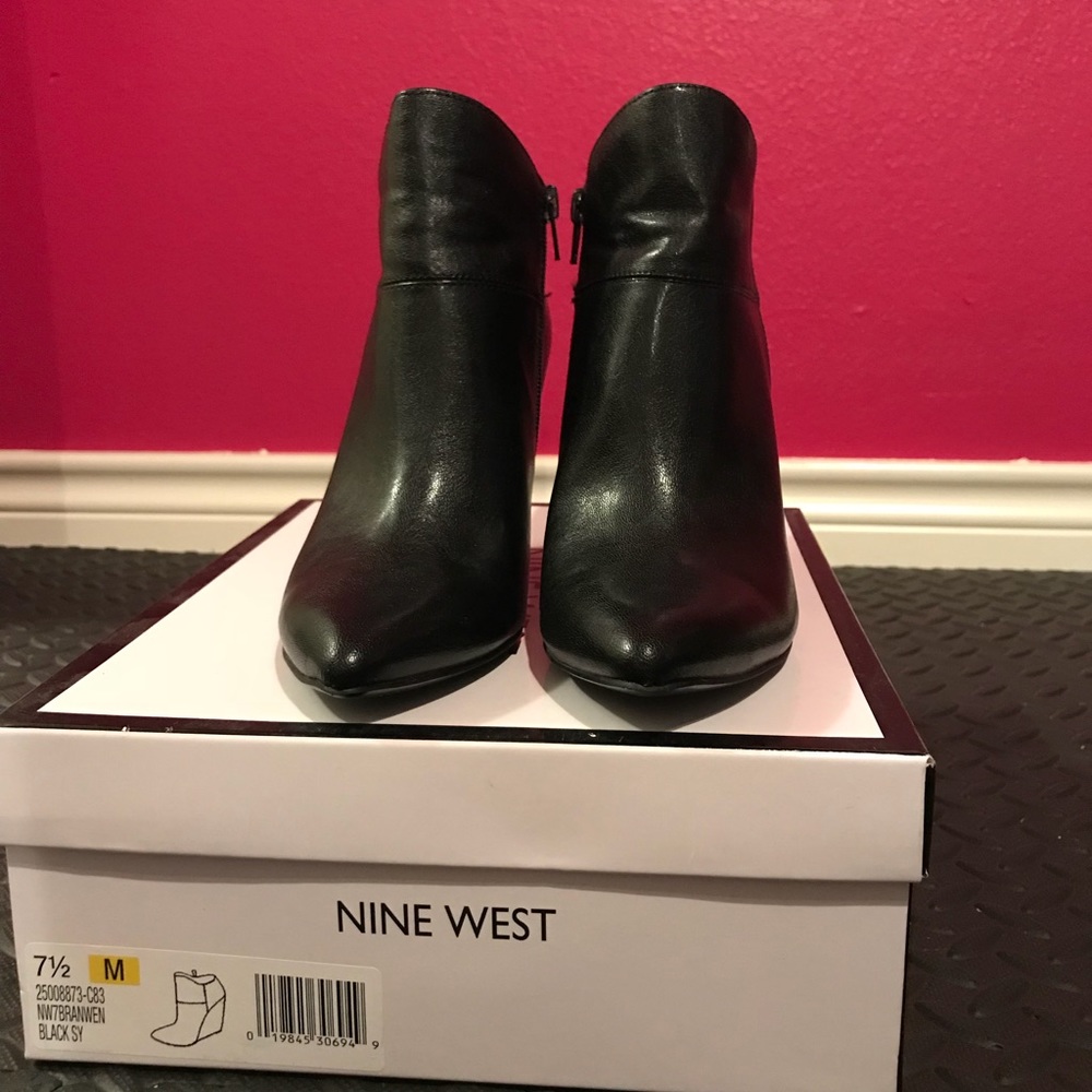 Nine West Black Wedge Bootie
